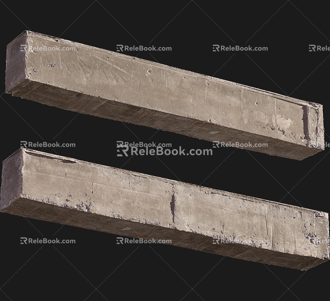 concrete beam construction beam cement column square cement column 3d model