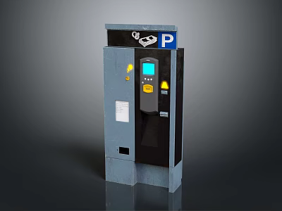 Modern Commercial Parking Payment Machine With Digital Display And Payment Function 3d model