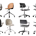 Modern Office Chairs With Various Styles Multiple Colors And Wheeled Base