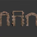 3D Rendered Decorative Stone Arch Structures With Various Architectural Designs