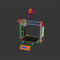 Professional 3D Printing Equipment with Orange Black Frame Digital Display and Build Platform