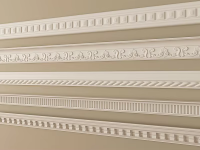 Various Intricate Crown Molding Patterns For Classic And Modern Interior Design 3d model