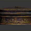 Intricately Carved Multi Layered Circular Sculpture Box With Colorful Surface Patterns