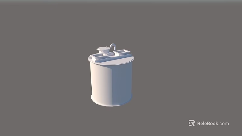 Industrial Cylindrical Equipment With White Exterior And Top Component Design For Industrial Use 3d model 