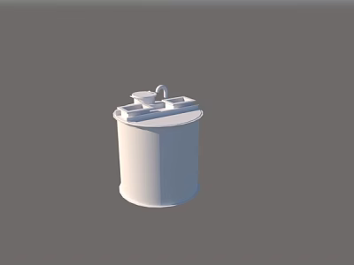 Industrial Cylindrical Equipment With White Exterior And Top Component Design For Industrial Use 3d model