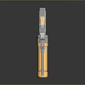 Yellow And Gray Modern Sci Fi Weapon Pistol With Metallic Barrel Grip Design