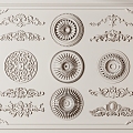 French carved plaster 3d model