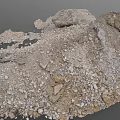 Loose Soil and Stones Pile with Small Red Markers on Construction Site Terrain