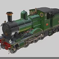 Vintage Green and Black Steam Train Model with Detailed Classic Locomotive Design