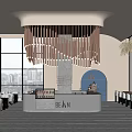 Modern Café Interior With Open Design Large Windows Chandelier Bar Counter And City View Seating