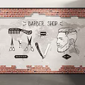 Trendy Fashion Hairstyle Illustration With Hairdressing Tools Scissors Combs And Mirror