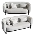 Light Colored Two Seater Sofa With Soft Cushions And Modern Design 3d model