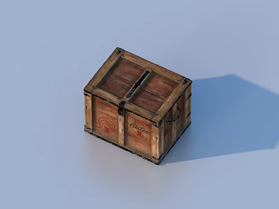 Classic Wooden Storage Box With Metal Lock For Home Organizing And Decor 3d model