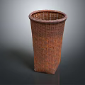 Handwoven Brown Storage Basket with Cylindrical Shape for Home Organization and Decor