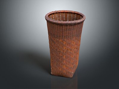 Modern Storage Basket Bamboo Basket Back Basket Bamboo Basket 3d model