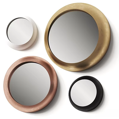 Round Decorative Mirrors With Colorful Frames For Modern Wall Decor 3d model