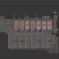 Ancient Water Vehicle With Metal Structure Vintage Design Towers And Windows