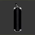 Black Hard Shell Suitcase With Silver Metal Corners And Lock Clasp