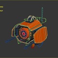 Turret Turntable Railgun Sci-fi Tower Defense Game Tower Defense Sci-fi Turret Game Turret Game Battery 3d model