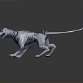 Mythical White Dog With Purple Spikes Green Mouth And Intricate Patterns Fierce Stance