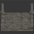 Stone Steps Structure With Side Railings And Stepped Stone Slab Design 3d model