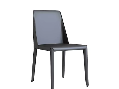 Modern Black Leather Dining Chair With Streamlined Metal Legs And Contemporary Design 3d model