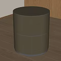 Olive Green Round Top Side Table With Segmented Panels On Wooden Floor 3d model