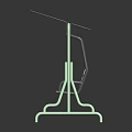 Modern Swing Bench Design With Green Frame White Seat And Transparent Canopy