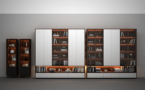 Modern bookcase 3d model