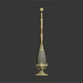 Elegant Golden And Gray Household Decorative Item With Slender Pole Top Ball Decorative Patterns