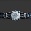 Decorative Ring With Silver Band Blue And Red Gemstones Elegant Design For Daily Wear