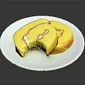 Fresh Yellow Cake Roll Slices With Cream Filling On White Plate