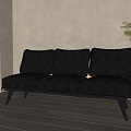 Three-seat leather sofa 3d model