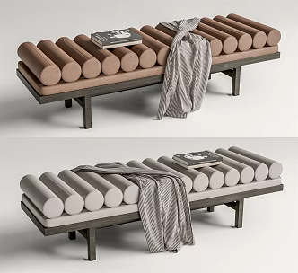 Modern bed end stool 3d model