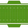 Professional American Football Field With Green Turf White Markings And Goalposts