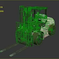 White Industrial Forklift With Large Tires And Metal Forks For Warehouse Operations