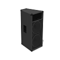 Premium Black Floor Standing Speaker With Dual Woofer And Sleek Design