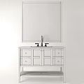 Elegant Bathroom Vanity With Large Mirror Double Sink And Marble Countertop