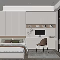 Modern Closet Interior Design With White Built-in Cabinetry And Open Shelving