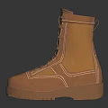 Brown High Top Boots with Lace Up Design Thick Durable Soles Casual Outdoor Workwear Style
