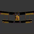 Colorful Biplane Model With Yellow Pink Wings And Open Cockpit Propeller