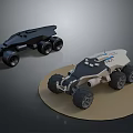 Realistic Sandy Terrain Display With Two Detailed Off Road Vehicle Models
