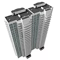 Modern High Rise Apartment Building Exterior With Multiple Windows And Balconies