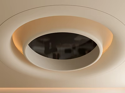 Elegant Modern Circular Ceiling Design With Recessed Soft Lighting And Layered Structure 3d model