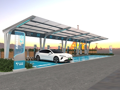 New energy vehicle charging pile 3d model