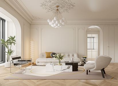 French Living Room 3d model