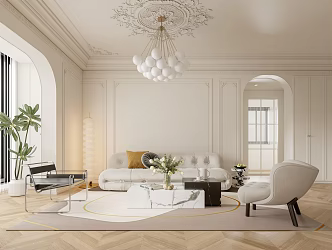 French Living Room 3d model