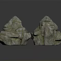Two Natural Stone Decorative Pieces With Rough Surface And Natural Texture For Home Decor