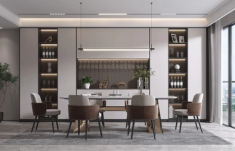 Light Luxury Restaurant 3d model