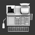 Practical Cash Register With Keyboard Drawer And Display For Daily Use
